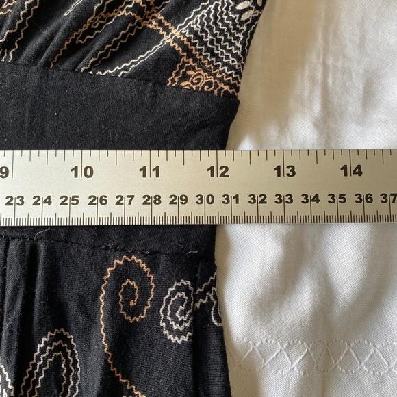 Le Chateau Short Sleeve Maxi Dress Black Boho Print Size XXS - Picture 6 of 11